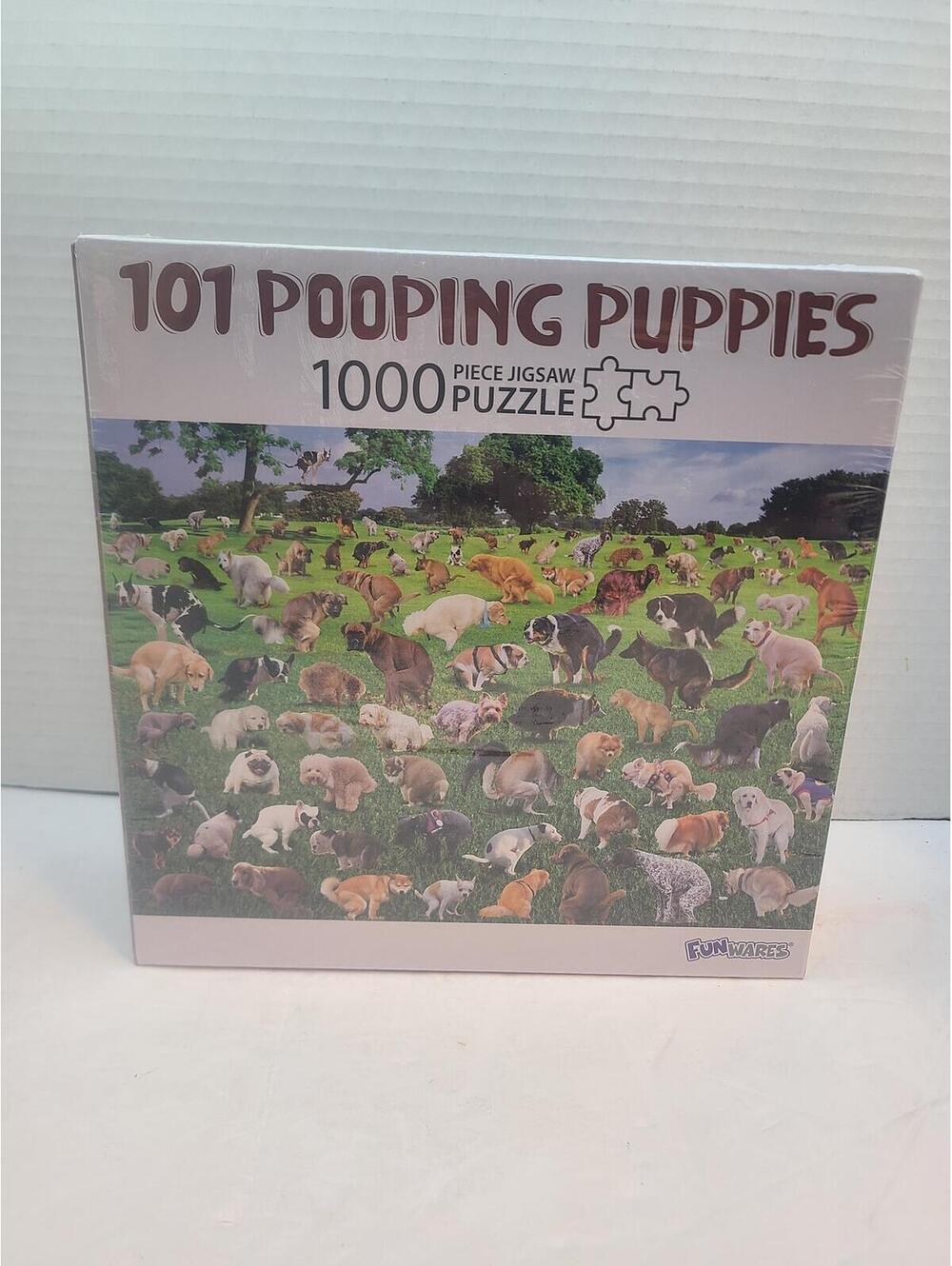 101 Pooping Puppies 1000 Piece Jigsaw Puzzle New Sealed